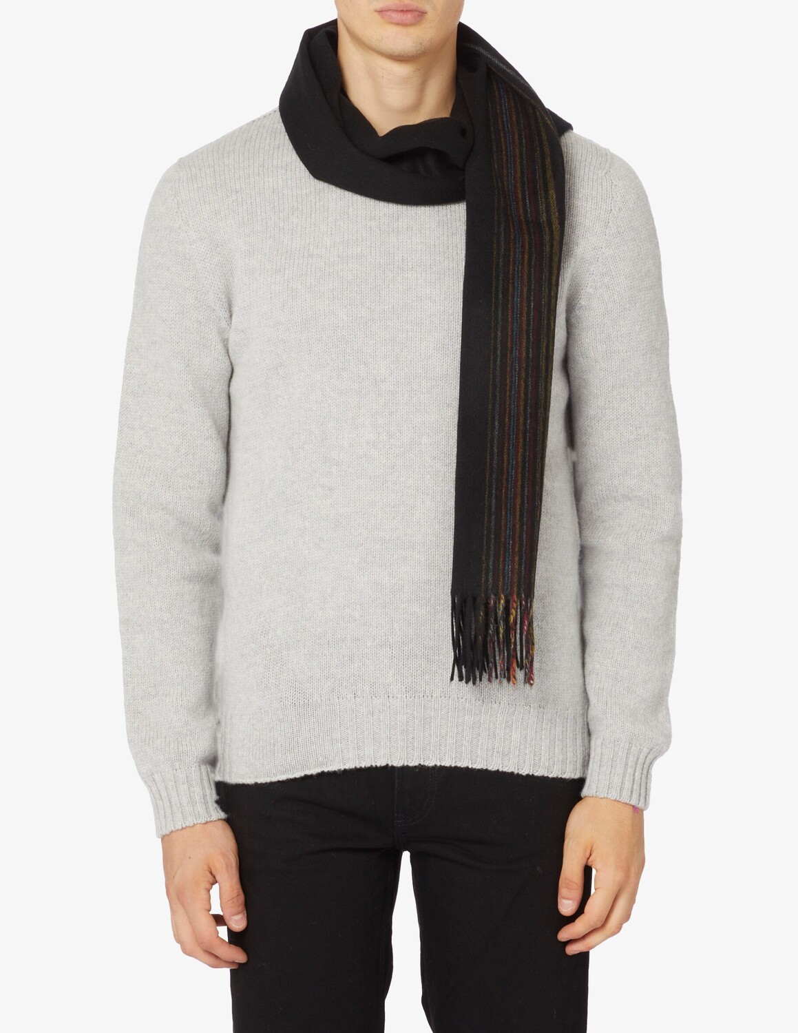 

Шарф смещенный сигнатр Paul Smith, черный