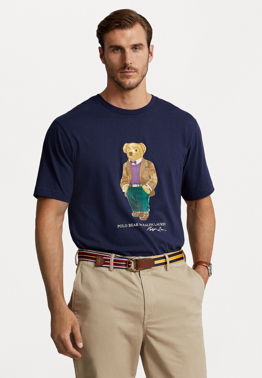 

Футболка с принтом КОРОТКИЙ РУКАВ Polo Ralph Lauren Big & Tall, круизный темно-синий hrtg Bear