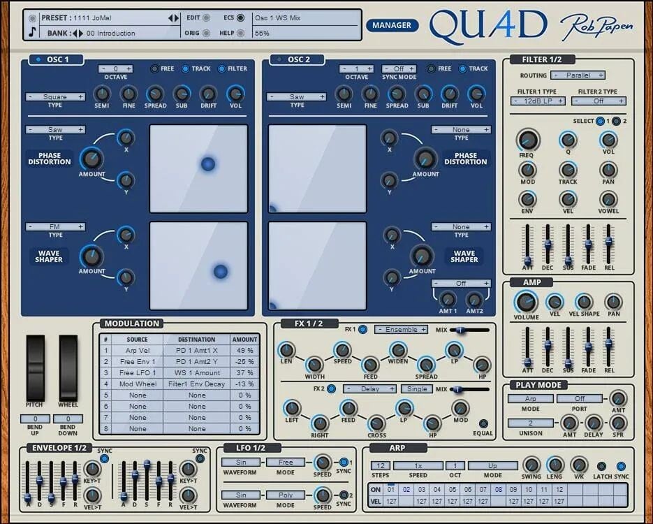 

Роб Папен Программный синтезатор Quad