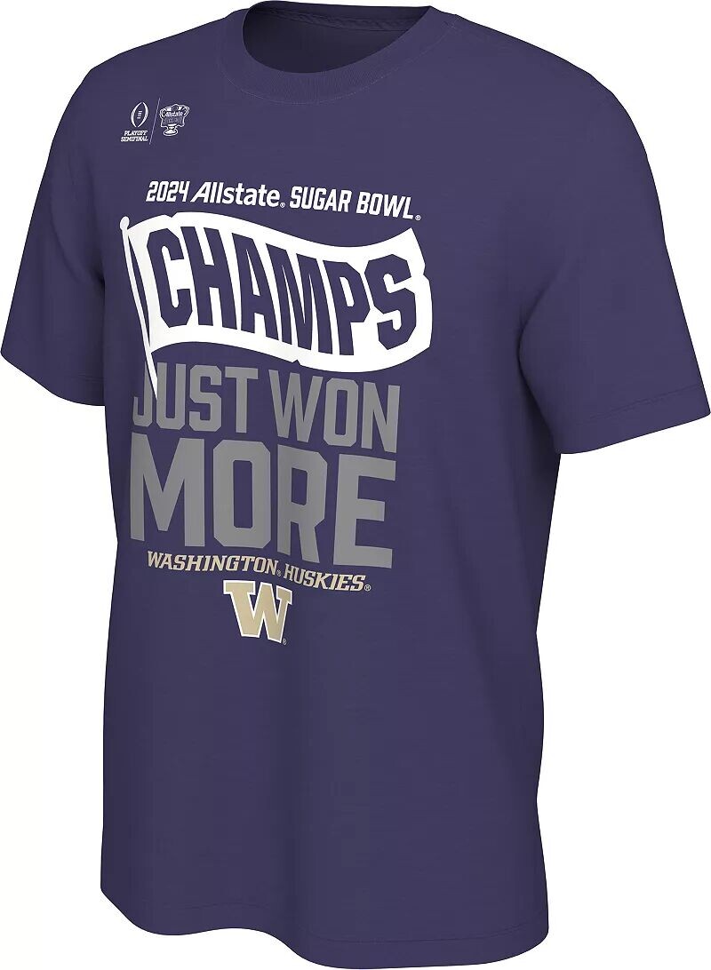 

Футболка Nike для взрослых 2023-24 College Football Playoff Sugar Bowl Champions Washington Huskies в раздевалке