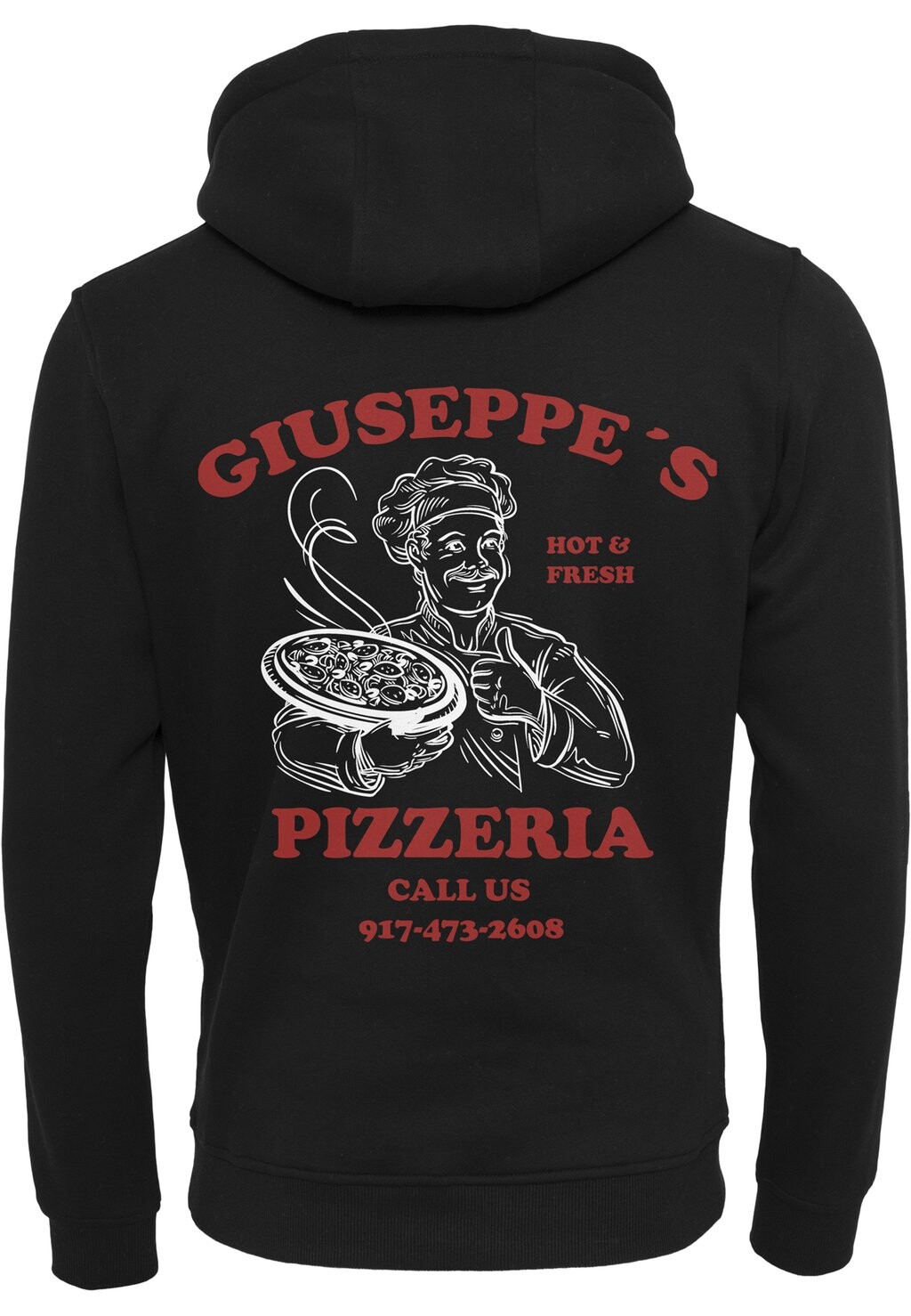

Толстовка с капюшоном GIUSEPPES PIZZERIA Mister Tee, черный