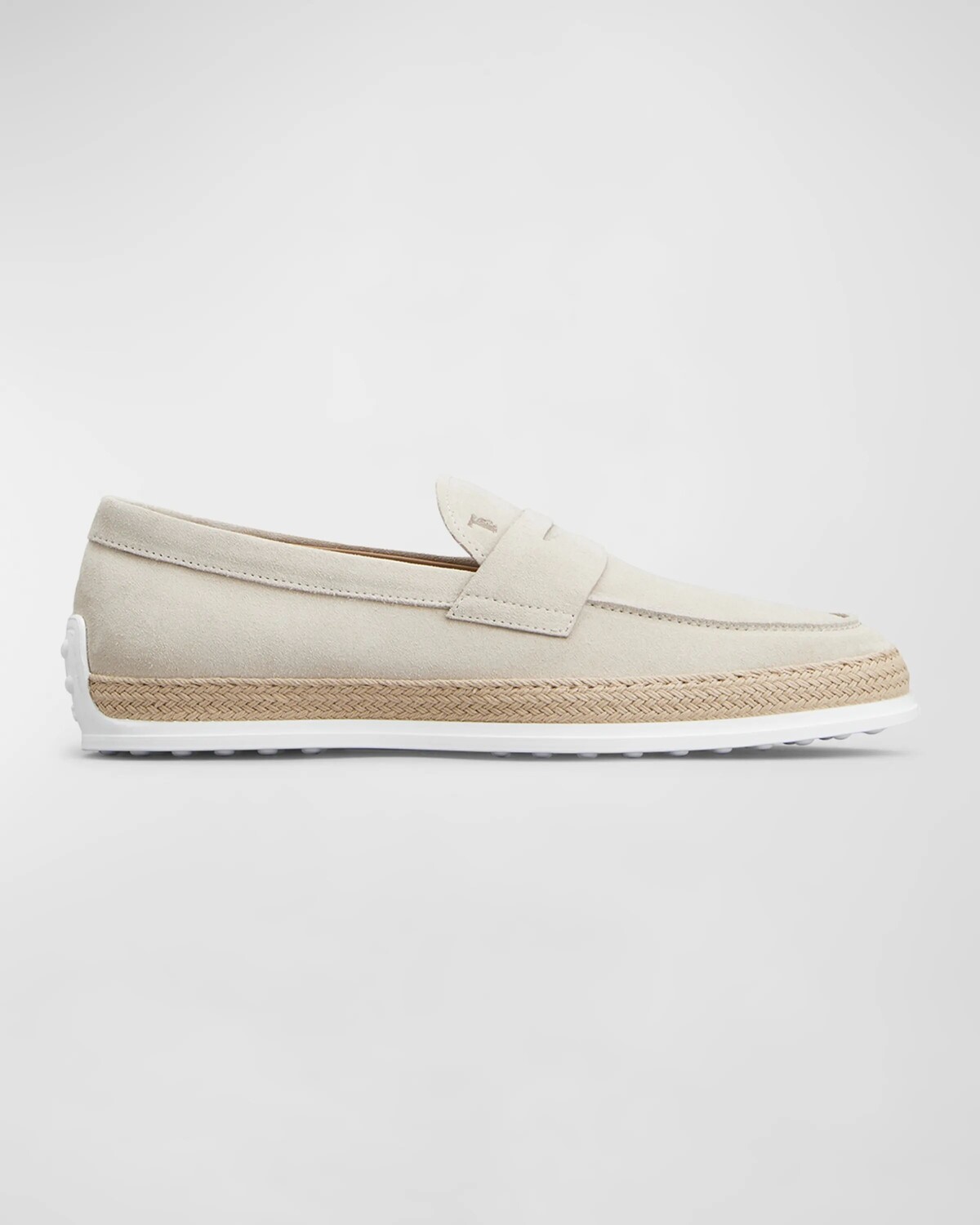 

Мужские замшевые лоферы Mocassino Gomma Rafia TV Tod's, цвет Natural