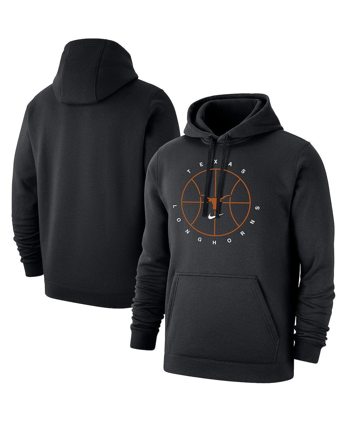 

Мужской черный флисовый пуловер с капюшоном Texas Longhorns Basketball Icon Club Nike