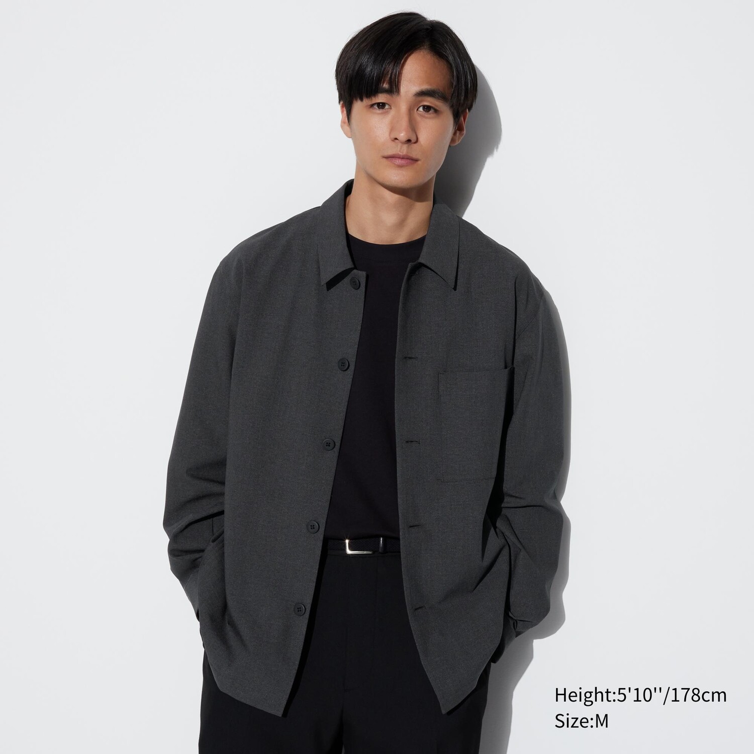

Куртка с эффектом шерсти airsense UNIQLO, темно-серый