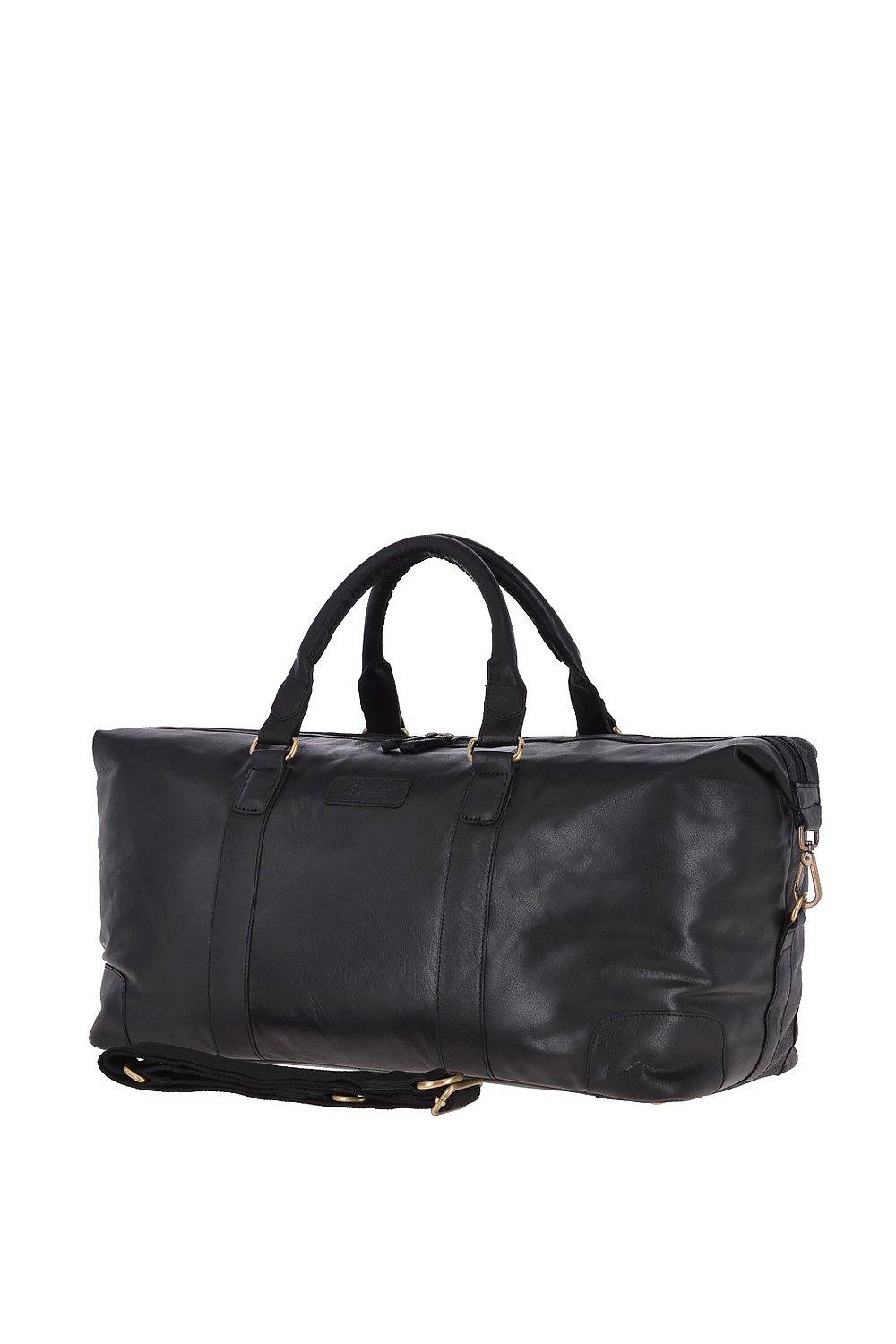 Большая винтажная дорожная сумка из натуральной кожи Ashwood Leather, черный сумка планшет повседневная натуральная кожа вмещает а4 внутренний карман регулируемый ремень черный