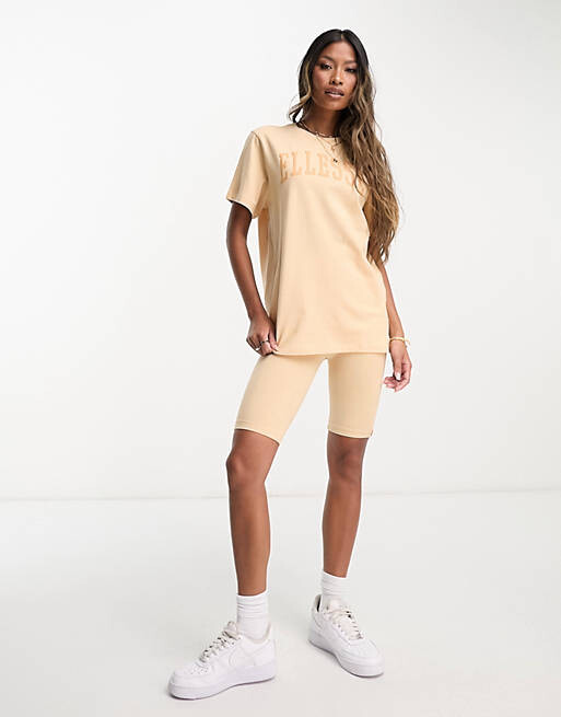 

Светло-коричневая футболка с университетским логотипом ellesse Tressa, Коричневый