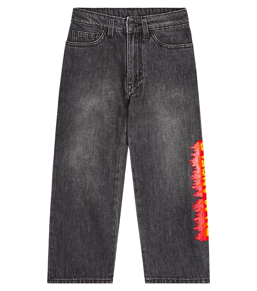 Прямые джинсы с логотипом Palm Angels Kids, черный спортивные шорты palm angels с вышивкой черный