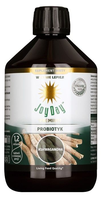 Препарат, поддерживающий функцию кишечника Joy Day EKO Probiotyk Ashwagandha, 500 мл набор пробиотических капель с витамином d3 biogaia из 2 бутылочек по 10 мл