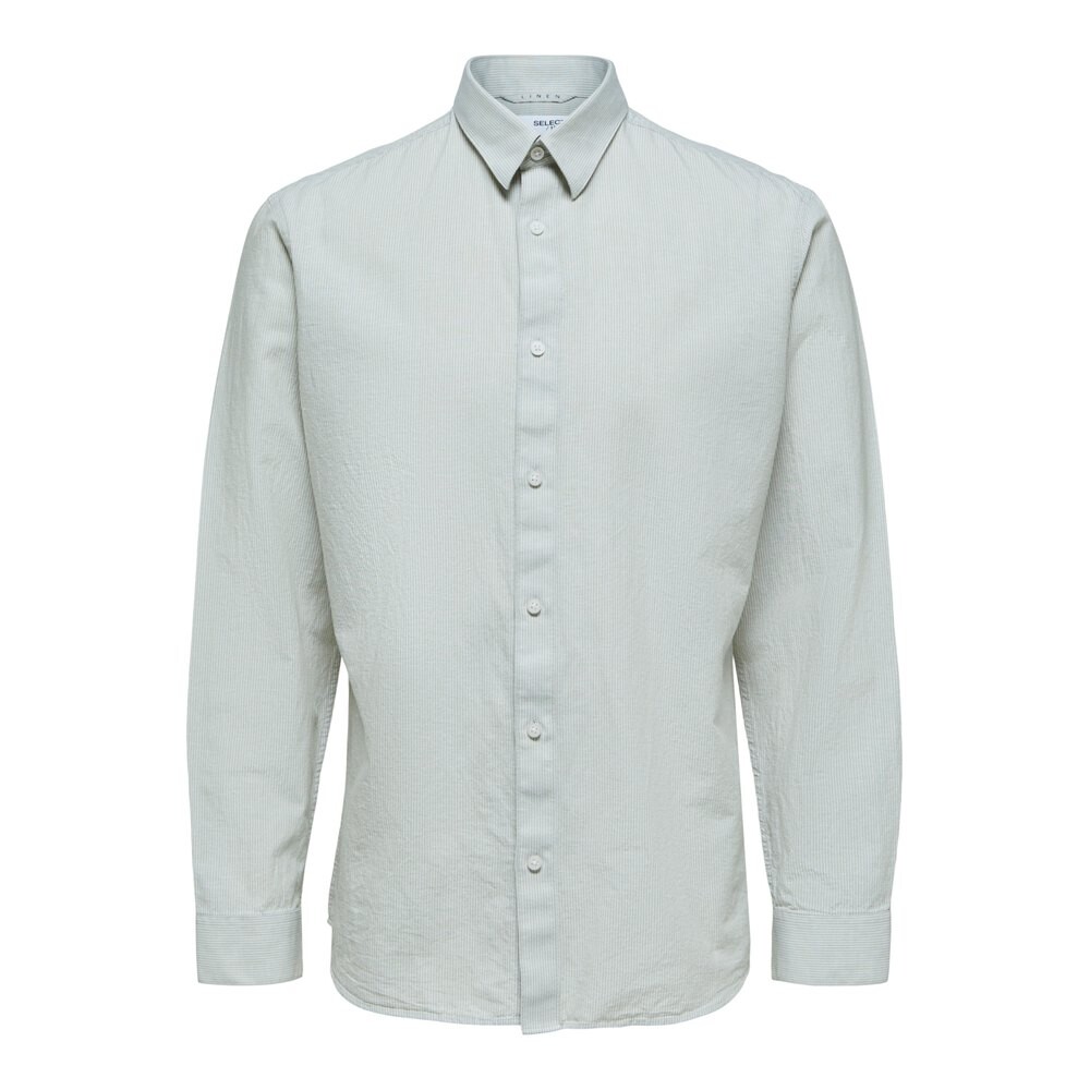 

Рубашка с длинным рукавом Selected Slim New Linen, бежевый