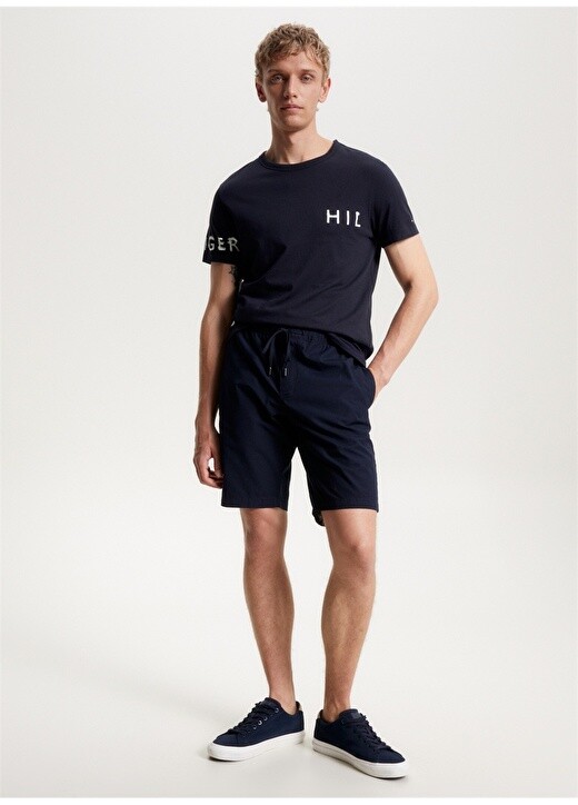 

Синяя мужская футболка с круглым вырезом Tommy Hilfiger, Синий