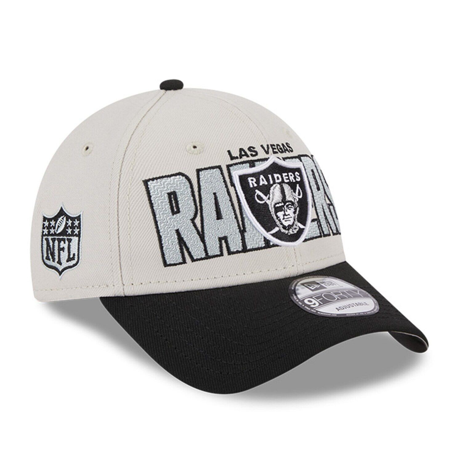 

Мужская регулируемая кепка New Era Stone/черная Las Vegas Raiders 2023 NFL Draft 9FORTY