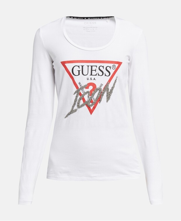 

Топ с длинными рукавами Guess, белый