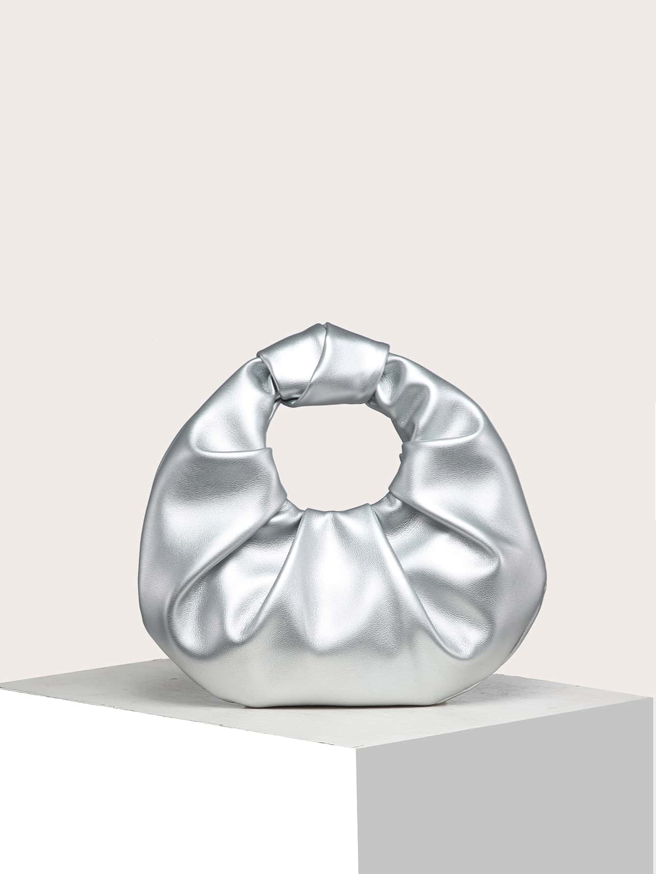Водонепроницаемая Легкая деловая повседневная минималистичная сумка с рюшами для девочек-подростков, серебро