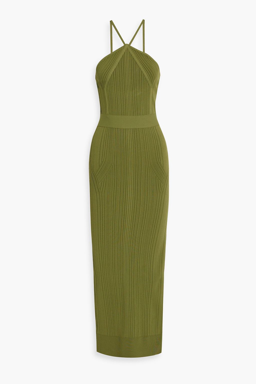 Бандажное платье макси HERVÉ LÉGER, зеленый