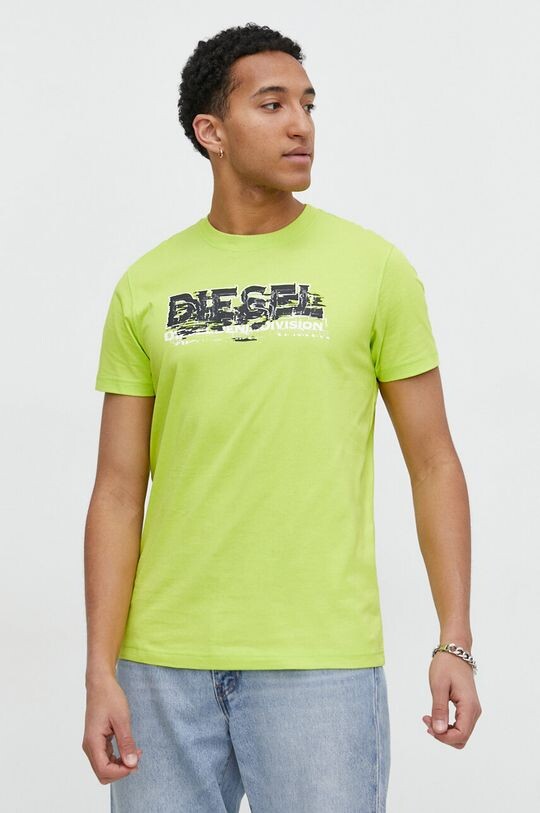 

Хлопковая футболка Diesel, зеленый