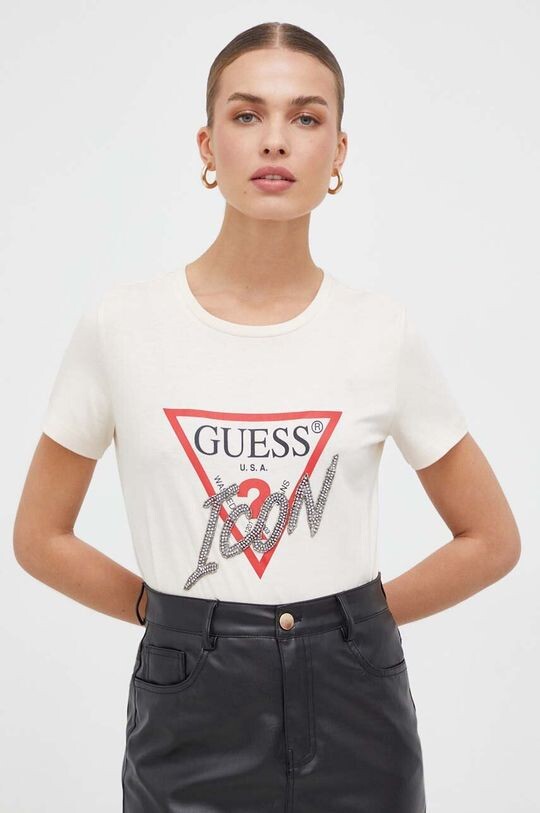 

Футболка из хлопка Guess, бежевый
