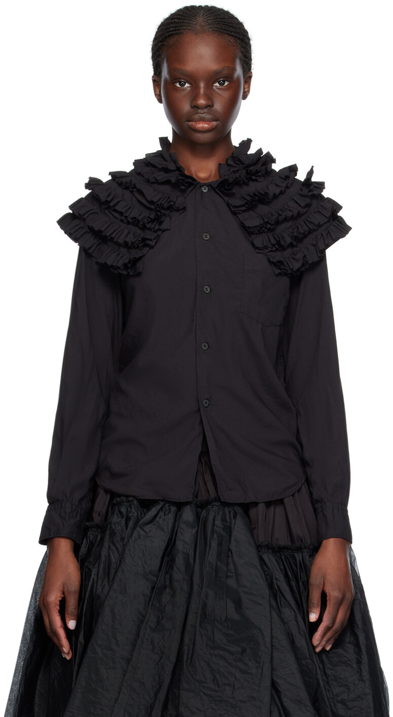 

Черная рубашка с рюшами Comme Des Garcons, цвет Black