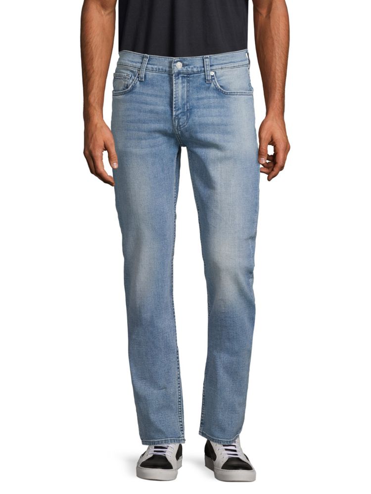 цена Классические джинсы узкого кроя 7 For All Mankind, цвет Belize