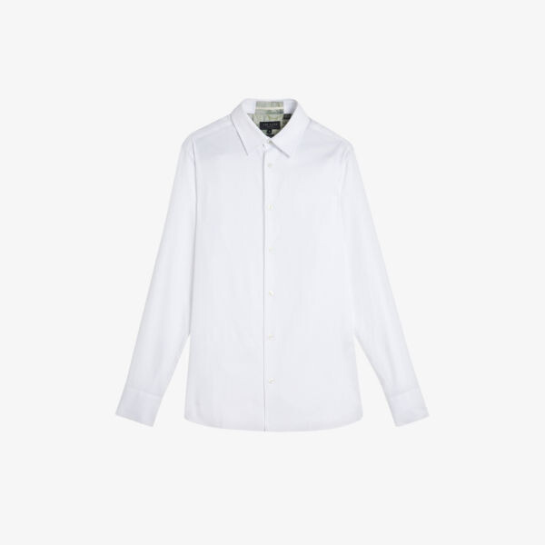

Рубашка Lecce из хлопка фактурной ткани классического кроя Ted Baker, белый