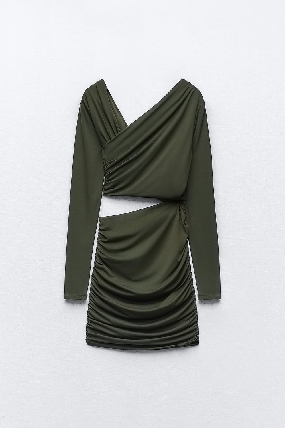 

Приталенное платье с вырезами ZARA, хаки