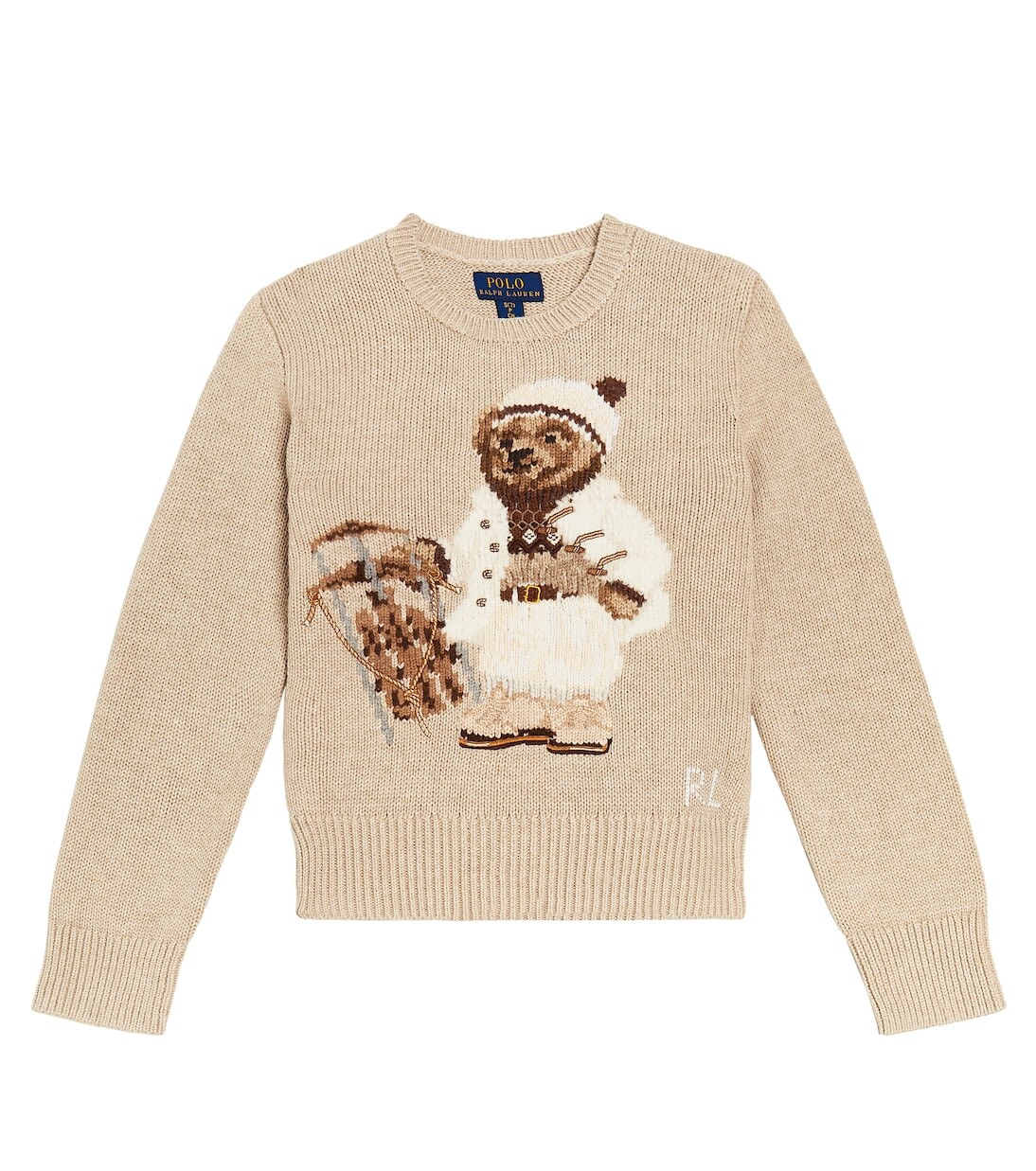 

Свитер polo bear из хлопка Polo Ralph Lauren Kids, бежевый