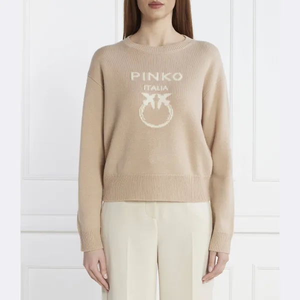 

Шерстяной свитер обычного кроя Pinko, бежевый