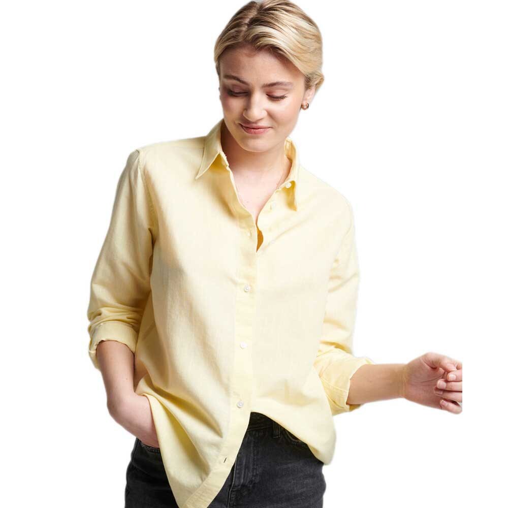

Рубашка с длинным рукавом Superdry Cotton Linen Boyfriend, желтый