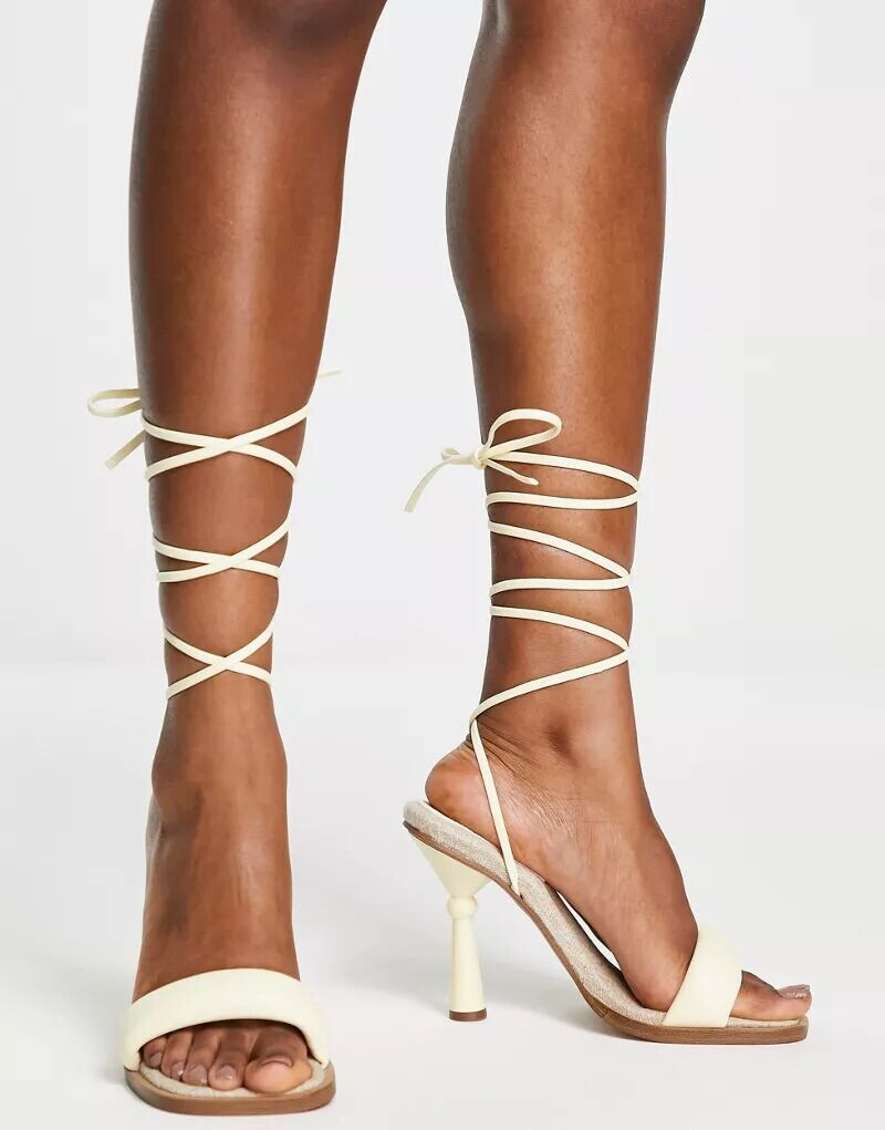 

Желтые босоножки на высоком каблуке ASOS Nesha