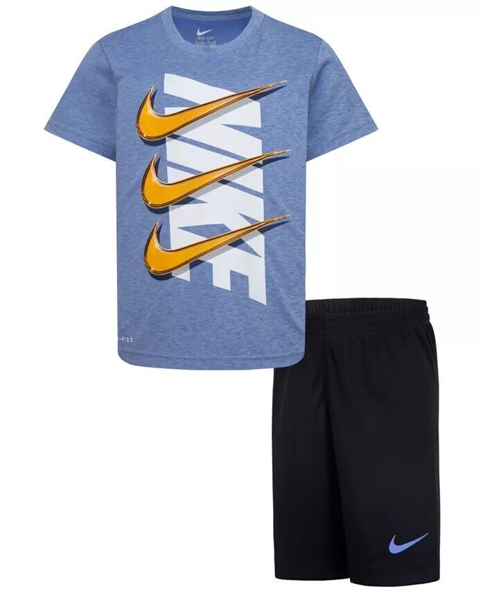 

Комплект из футболки и шорт Little Boys Icon Nike, синий