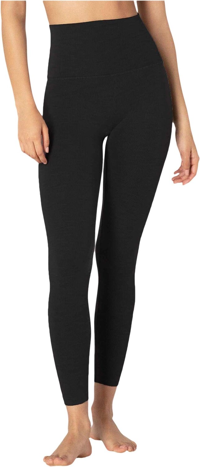 

Леггинсы миди с высокой талией в рубчик Heather Beyond Yoga, цвет Black Heather