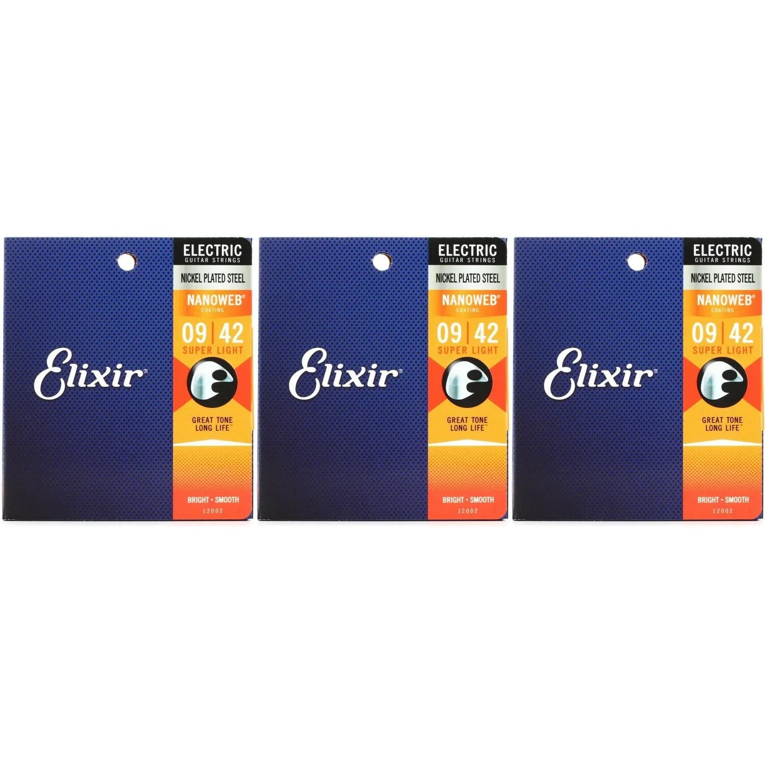 

Струны для электрогитары Elixir Strings 12002 Nanoweb — .009-.042 Super Light (3 шт.)