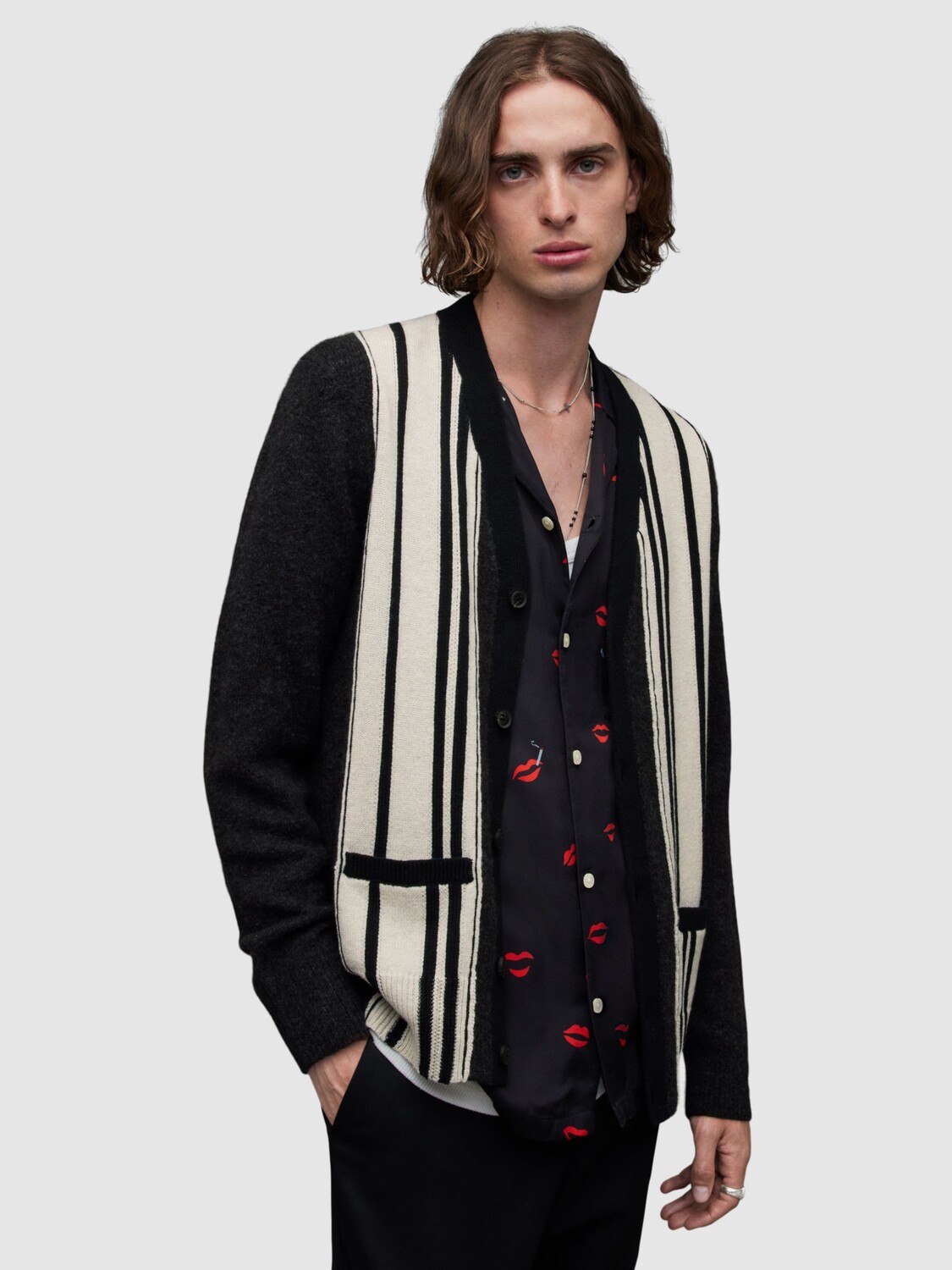 

Кардиган Berkley с длинными рукавами AllSaints, черный/мульти