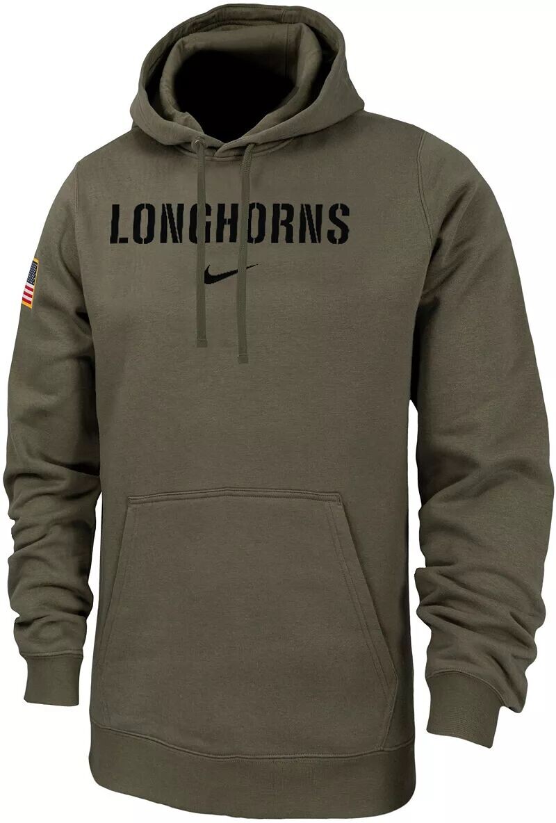 

Мужской флисовый пуловер с капюшоном в стиле милитари Nike Texas Longhorns Olive Club