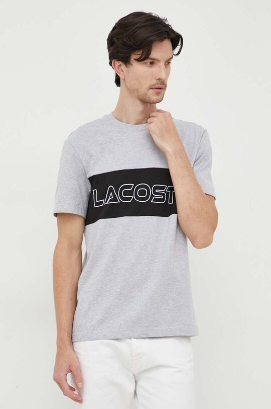 

Хлопковая футболка Lacoste, серый