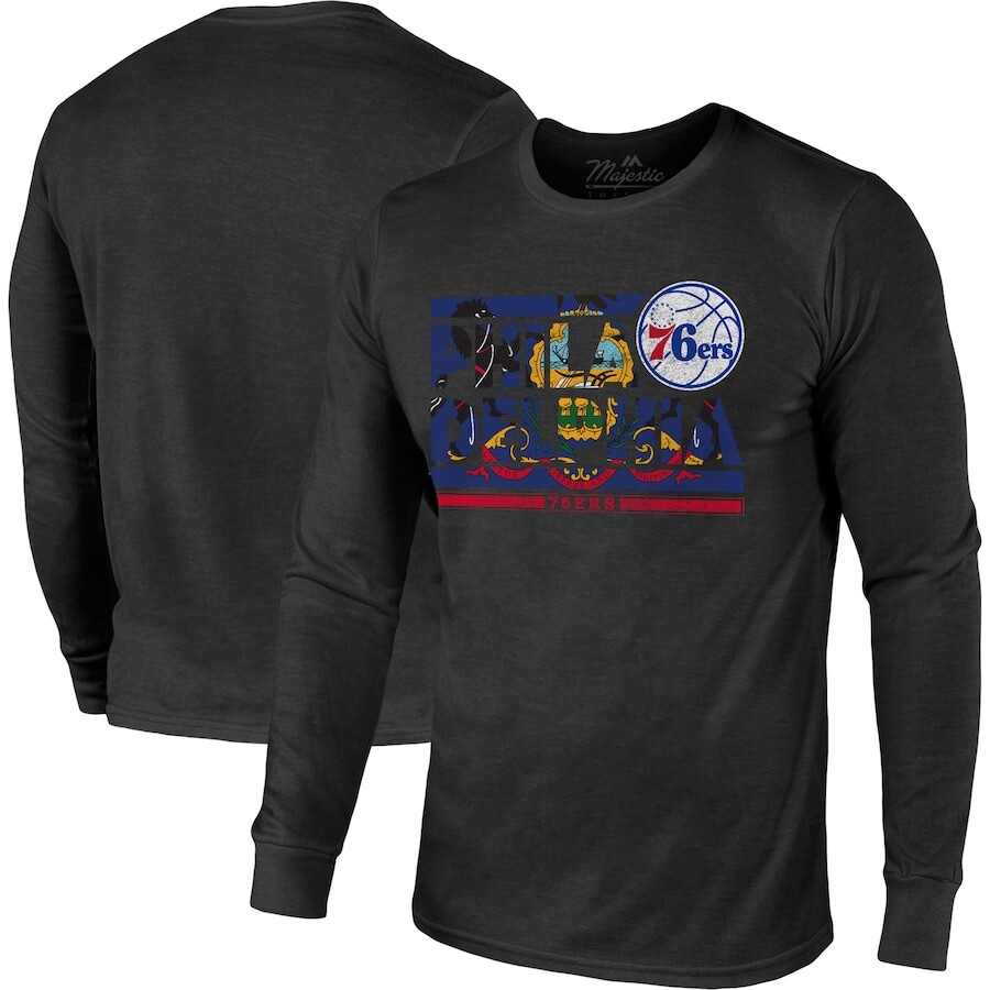 

Футболка с длинным рукавом Majestic Threads Philadelphia 76Ers, черный