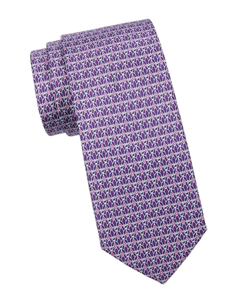 

Шелковый галстук с геометрическим принтом Brioni, цвет Blue Pink