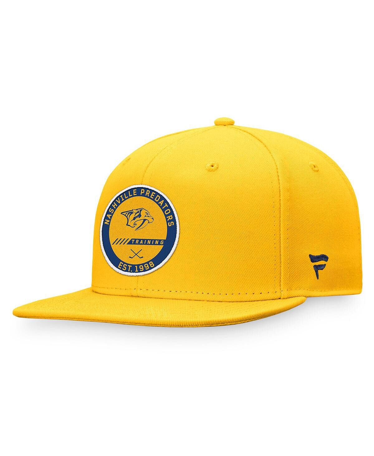 

Мужская фирменная золотистая кепка Snapback Nashville Predators Authentic Pro Training Camp Fanatics