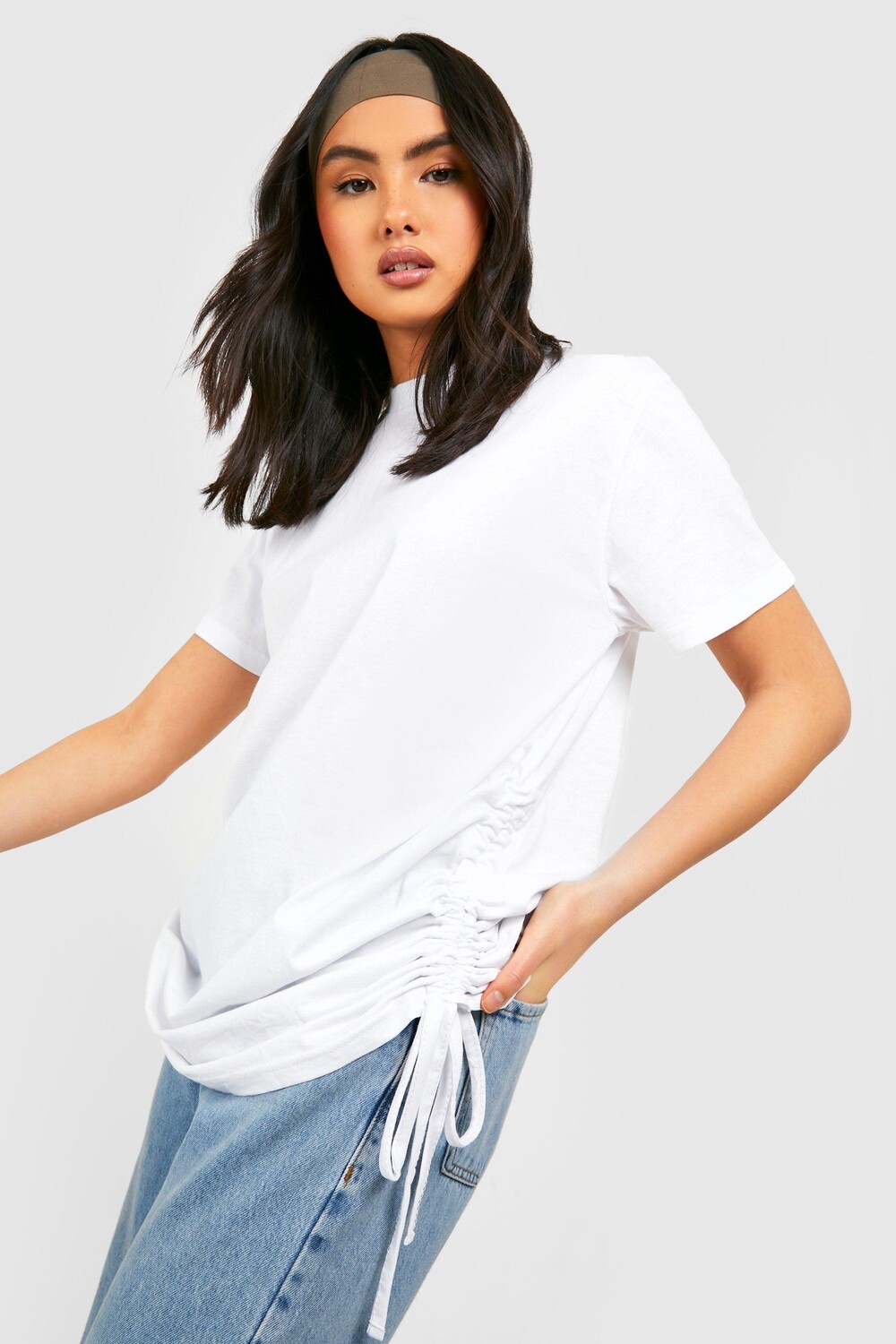 

Футболка со собрями по бокам Boohoo, белый
