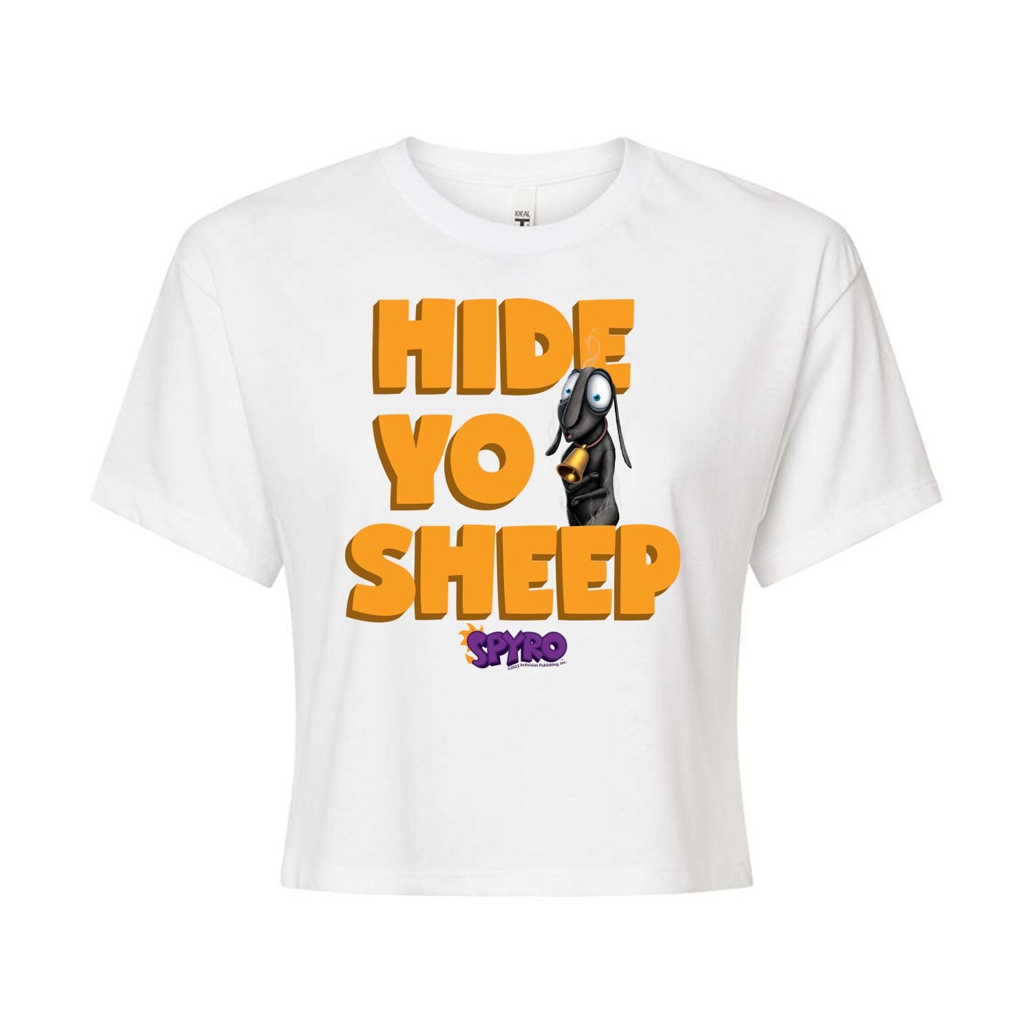 

Укороченная футболка с рисунком Spyro для юниоров "Hide Yo Sheep" Licensed Character, белый
