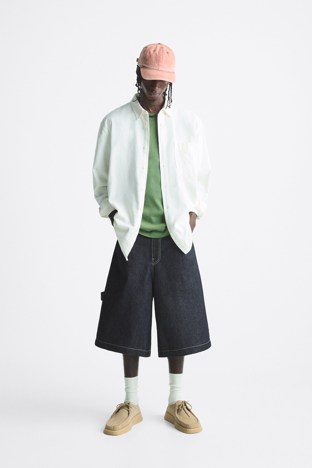 

Джинсовые шорты-бермуды carpenter с карманом Zara, синий