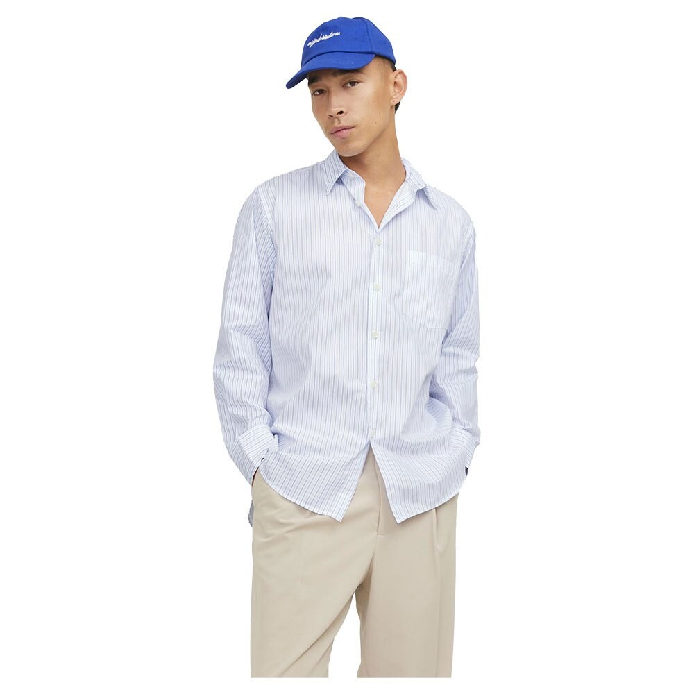 

Рубашка с длинным рукавом Jack & Jones Bill Poplin Oversized, синий