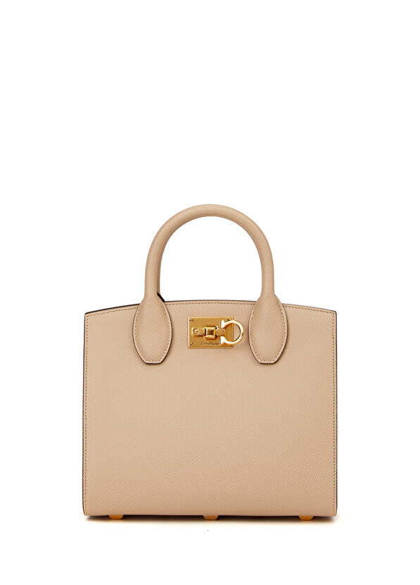 

Studio box бежевая женская кожаная сумка через плечо Ferragamo