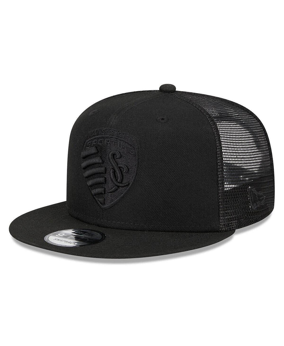 

Мужская черная классическая кепка Sporting Kansas City Logo 9Fifty Trucker Snapback New Era