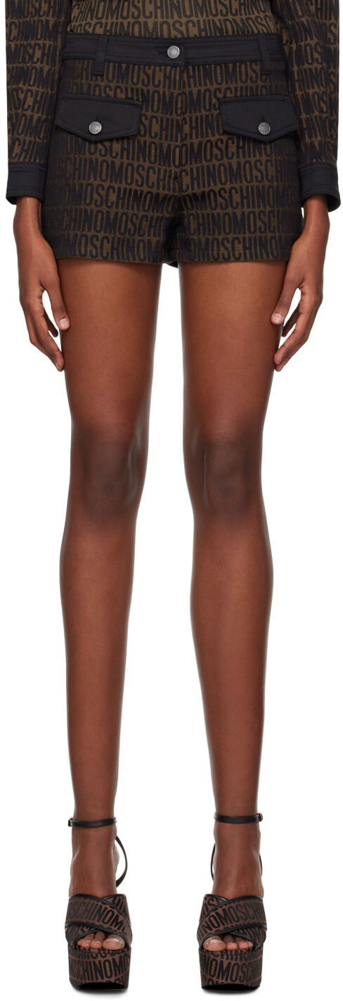 

Коричневые жаккардовые шорты Moschino, цвет Brown