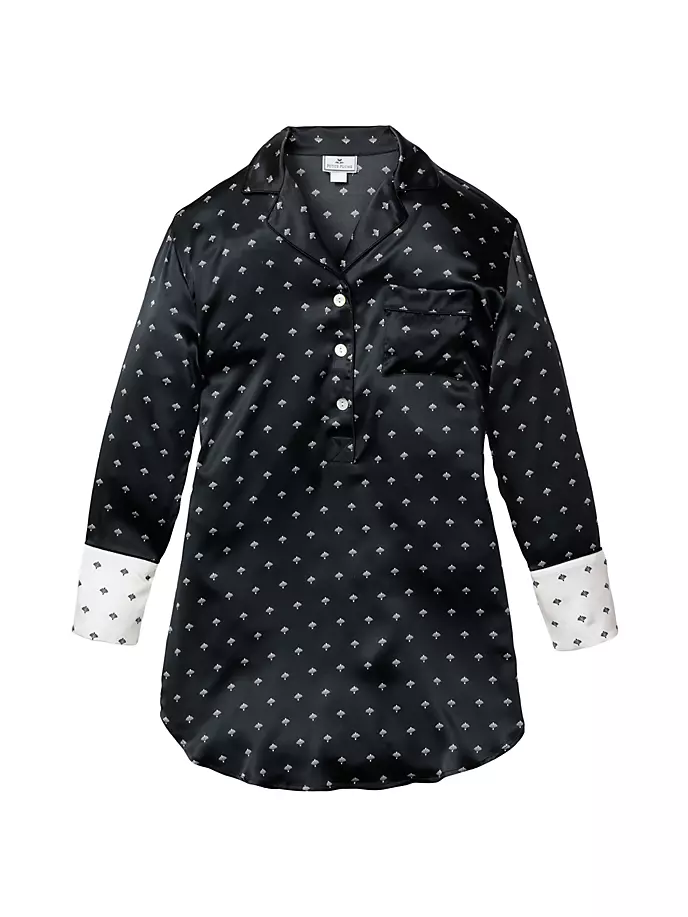 цена Шелковая ночная рубашка в стиле модерн Petite Plume, черный