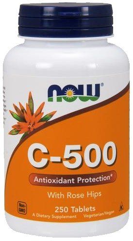 Now Foods Vitamin C-500 z Dziką Różą витамин С в таблетках, 100 шт. витамин с now 500 мг в капсулах 100 шт