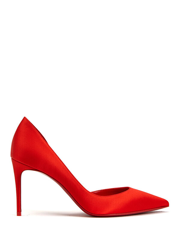 

Красные шелковые туфли на шпильке Christian Louboutin