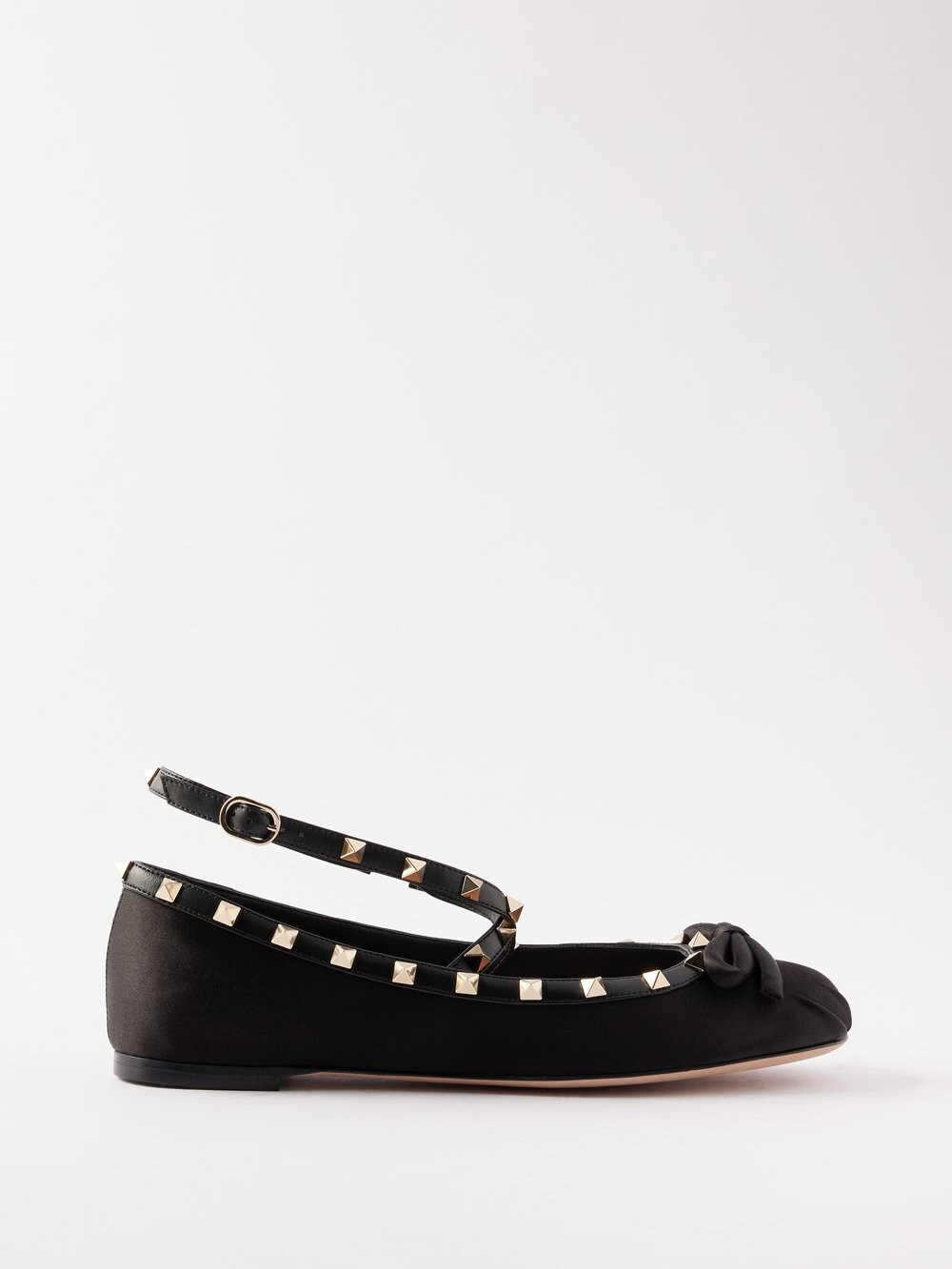 

Атласные балетки rockstud Valentino Garavani, черный