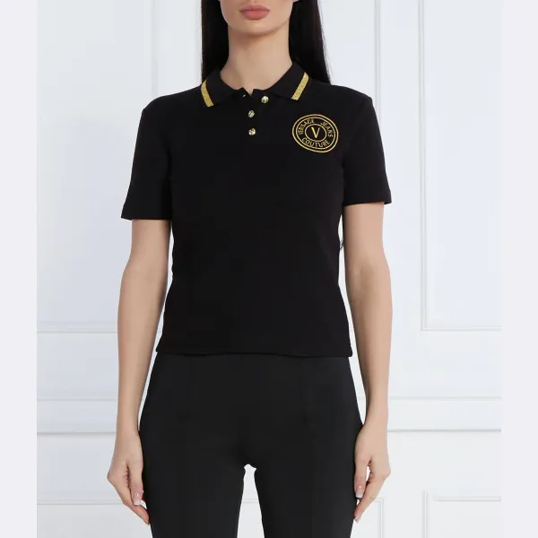 

Рубашка поло стандартного кроя Versace, черный