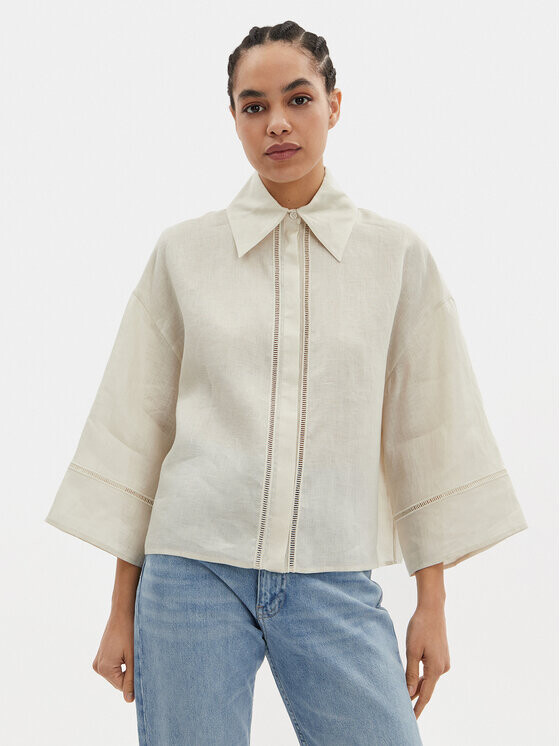 

Рубашка свободного кроя Max Mara Leisure, экрю
